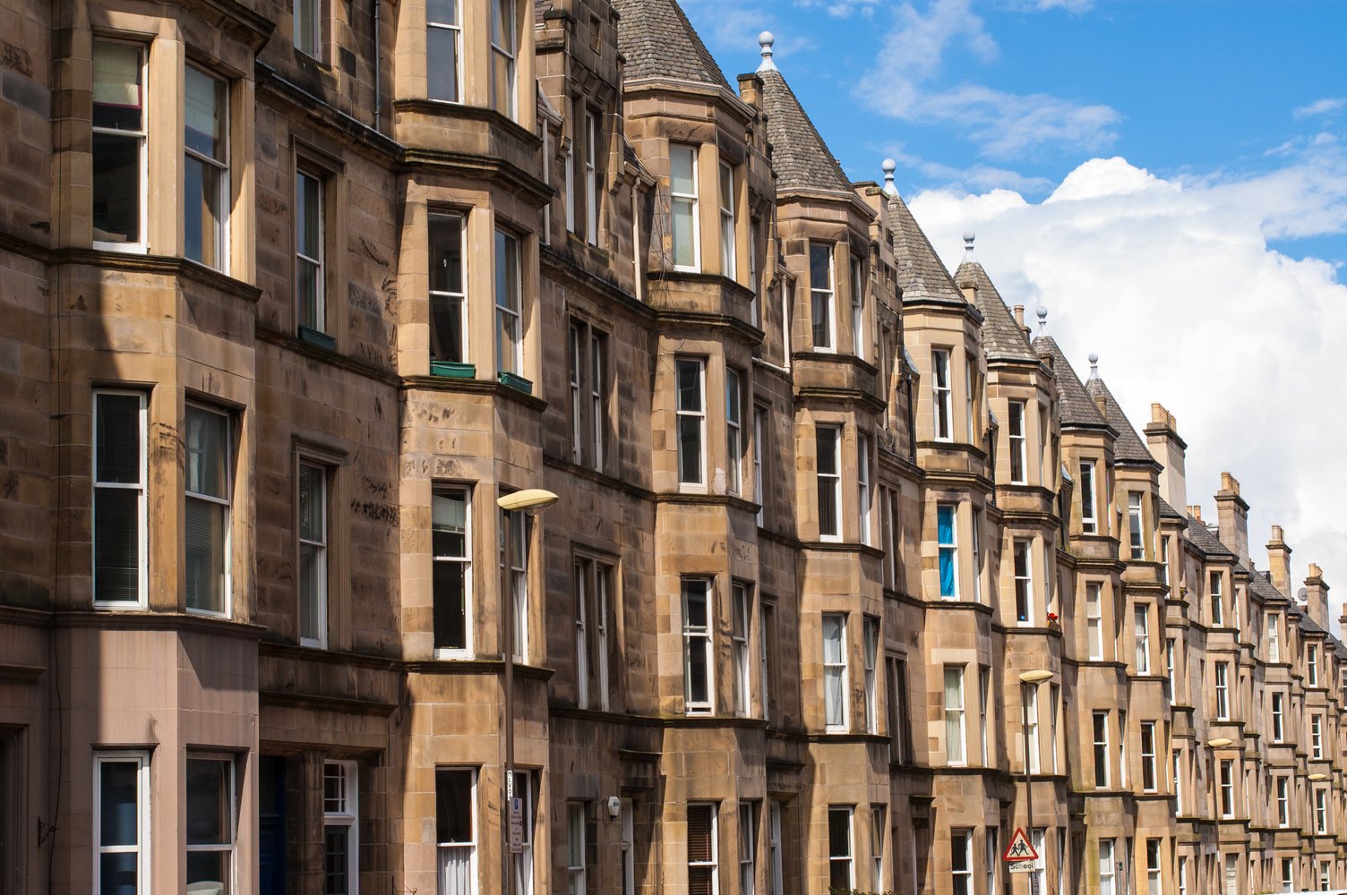 View of Victorian tenement housing